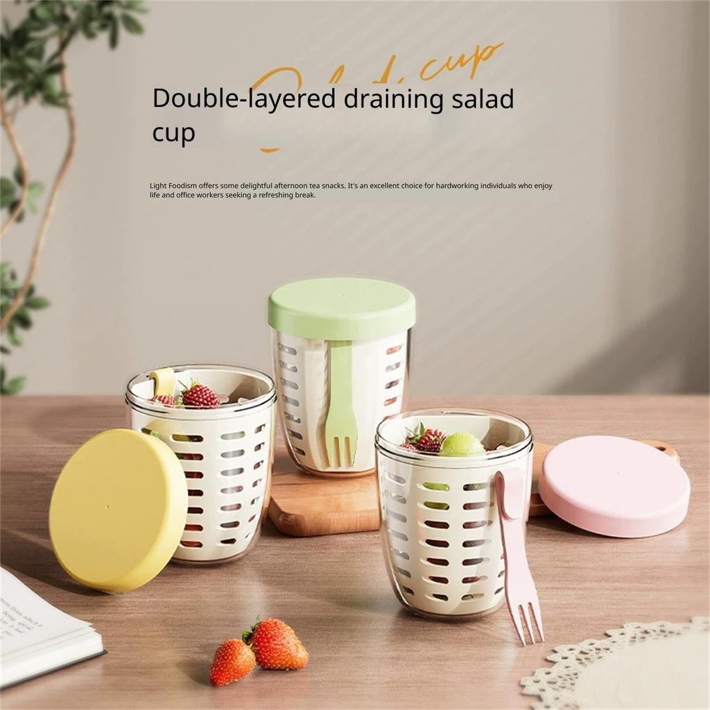 Large-capacity Draining Cups High-color Sealing Fruit Cups Portable Storage Water Cups Plastic Cups
