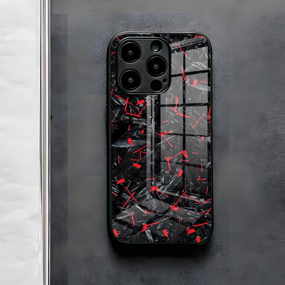 Custodia per Telefono Fundas in Fibra di Carbonio Forgiata Per IPhone 17 Air 16 E Pro Max 15 14 13 Mini 12 Pro 11 Max Plus Copertura in Vetro Nero