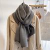 Pleated Scarf Women Autumn Winter Long Solid Color Shawl