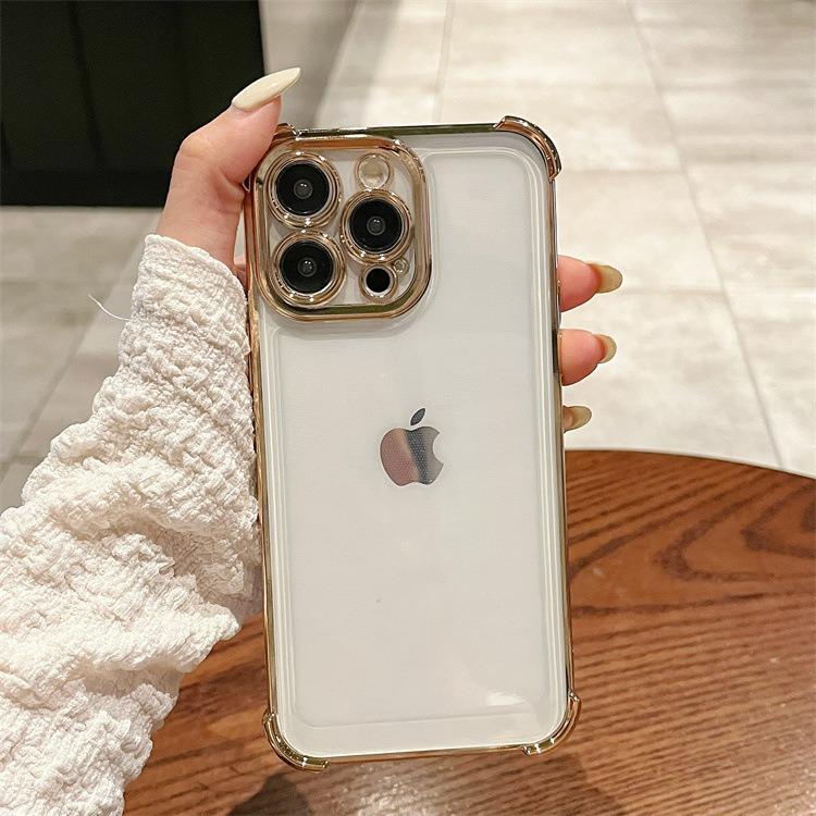 Real Airbag Anti-fall for IPhone16 Mobile Phone Case for Apple 15promax Electroplated Lens-less Film Huawei for Xiaomi