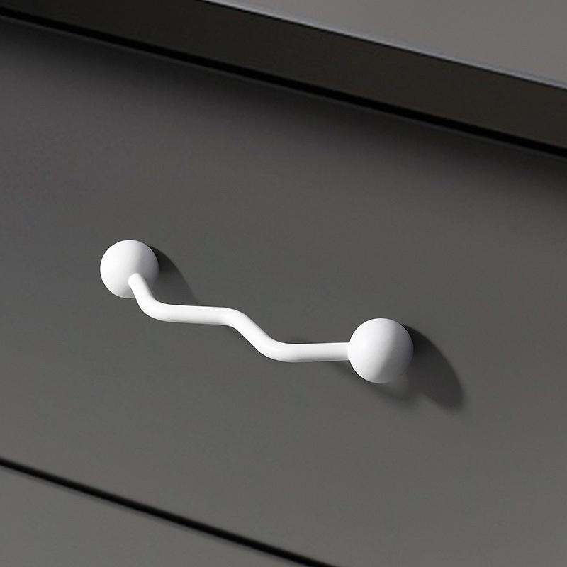 Cabinet Pulls Handle Zinc Alloy Closet Door Shake Hands Modern Simple Drawer Cupboard Solid for Drawer Wardrobe, with Screws