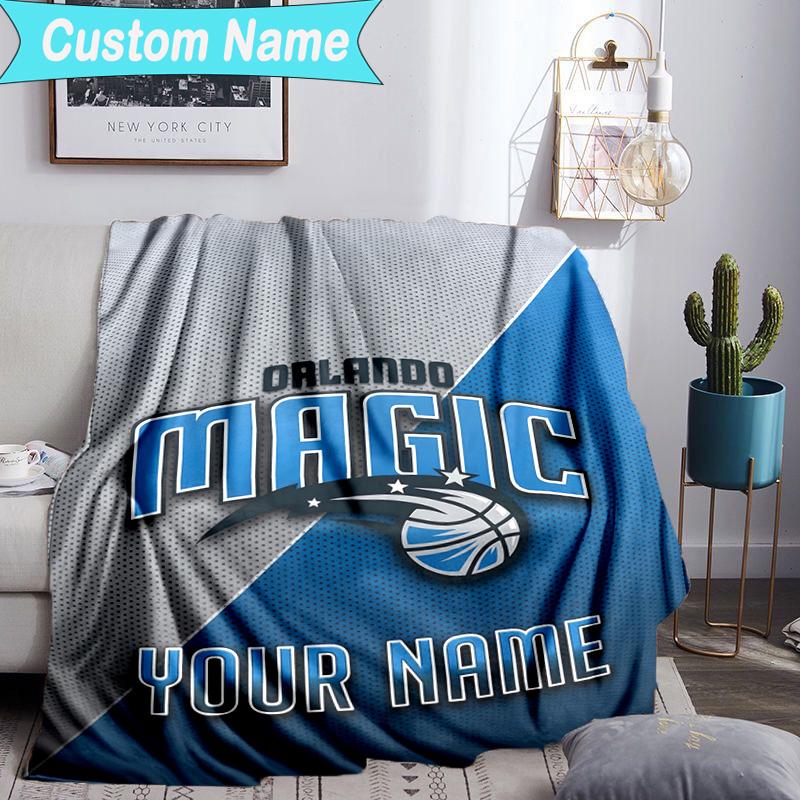 Custom Name Blanket Orlando Basketball Team Blanket Bedding Blanket for Travel, Camping, Living Rooms, Offices, Sofas, Fan Christmas Gift