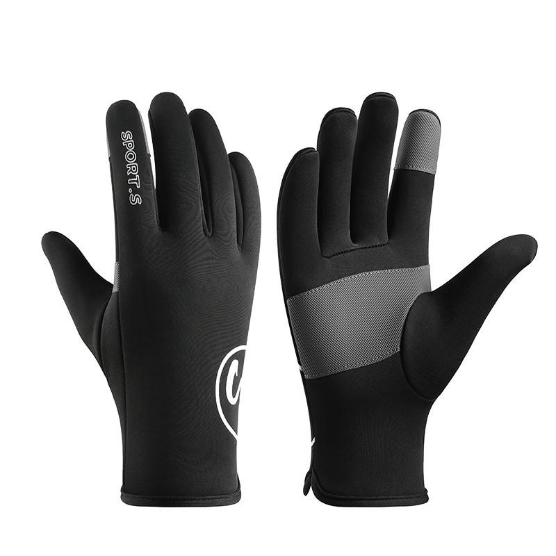 Unisex Thermal Cycling Gloves Outdoor Running Hiking Windproof Touchscreen Warm Fleece Lined Nylon