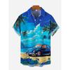 Camisa de Manga Corta de Verano para Hombre con Estampado de Motocicleta para Mujer, Camisa con Cuello, Camisa Casual de Manga Corta Hip-hop para Calle de Hombre