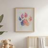 Poster Paw Print In Colors Poster Paw Print In Colors, 30X40 Cm, Unframed, Premium Canvas On Stretcher