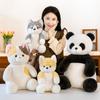 Animal doll Lazy cat, sitting panda Husky Shiba Inu big throw pillow doll plush toy