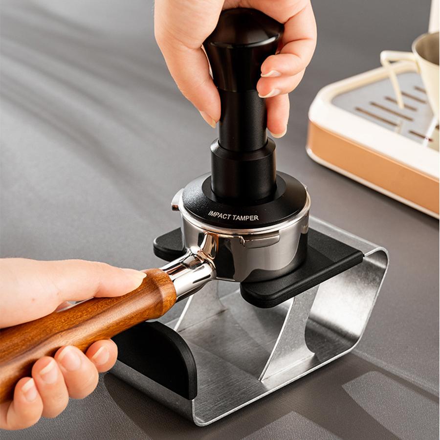 Espresso Tamping Station Coffee Portafilter Holder Universal Weighing Bracket Portafilter Holder Anti-Slip Coffee Tamper Stand