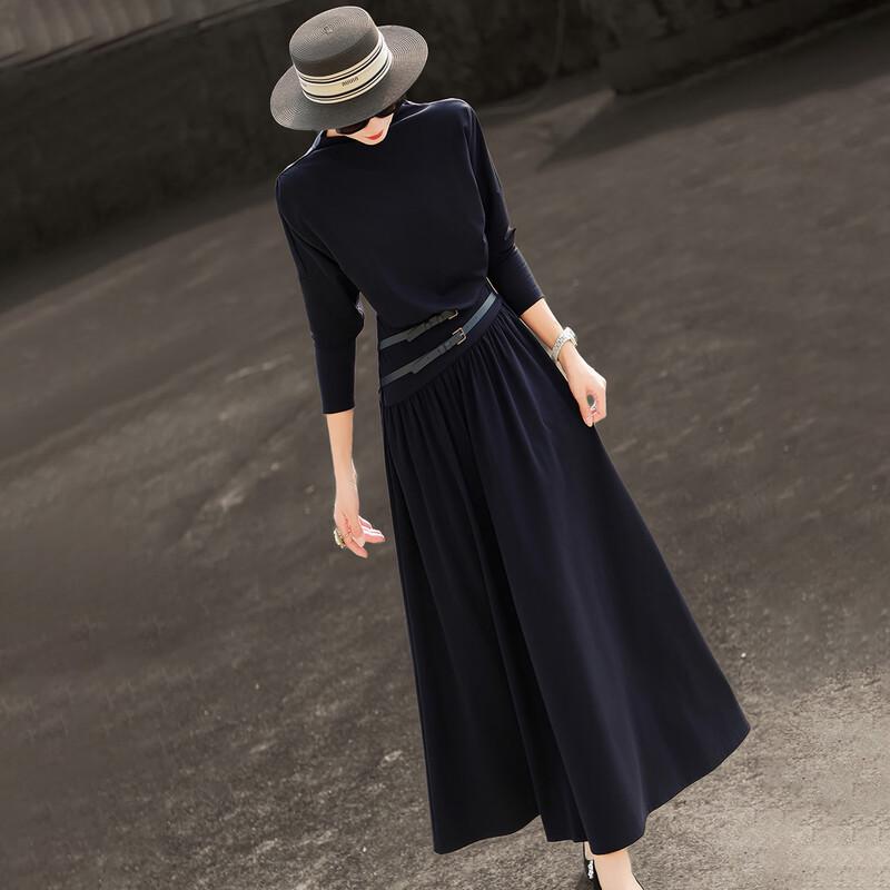 Lancer 2026 Spring Elegant Faux Two-Piece A-Line Dress L