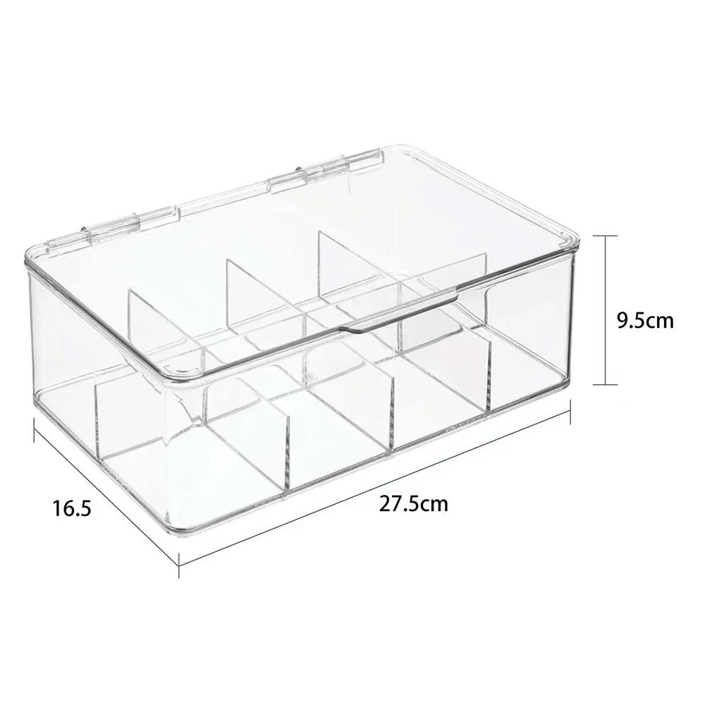 

Drawer Divided Clear Tea Box Container Tea Caddies Household Coffee Storage Box Clear Tea Bag Organizer Dresser чистый
