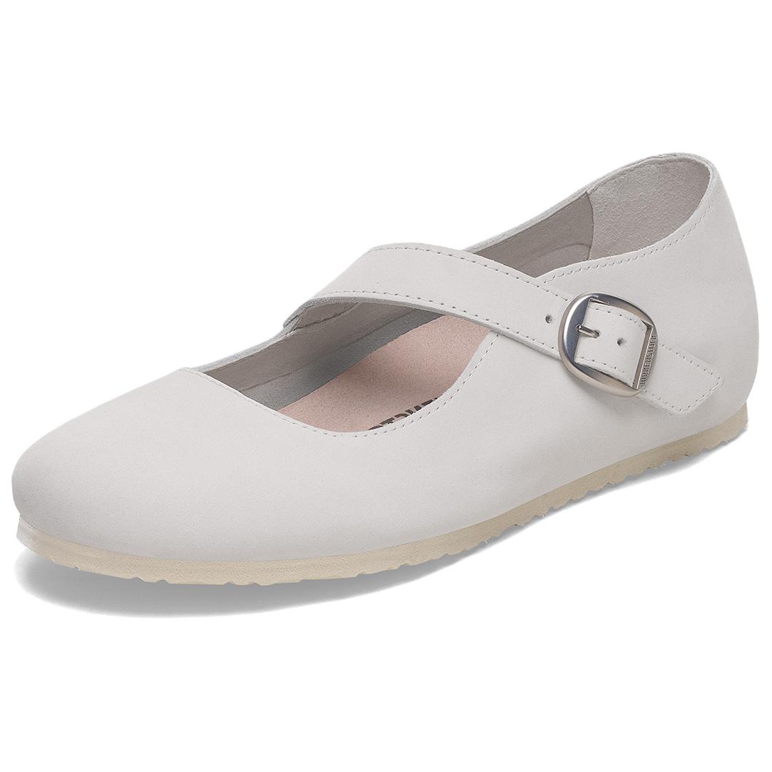 Birkenstock Tracy Leather Flat Mary Jane Shoes Women s White Narrow 1029788 38