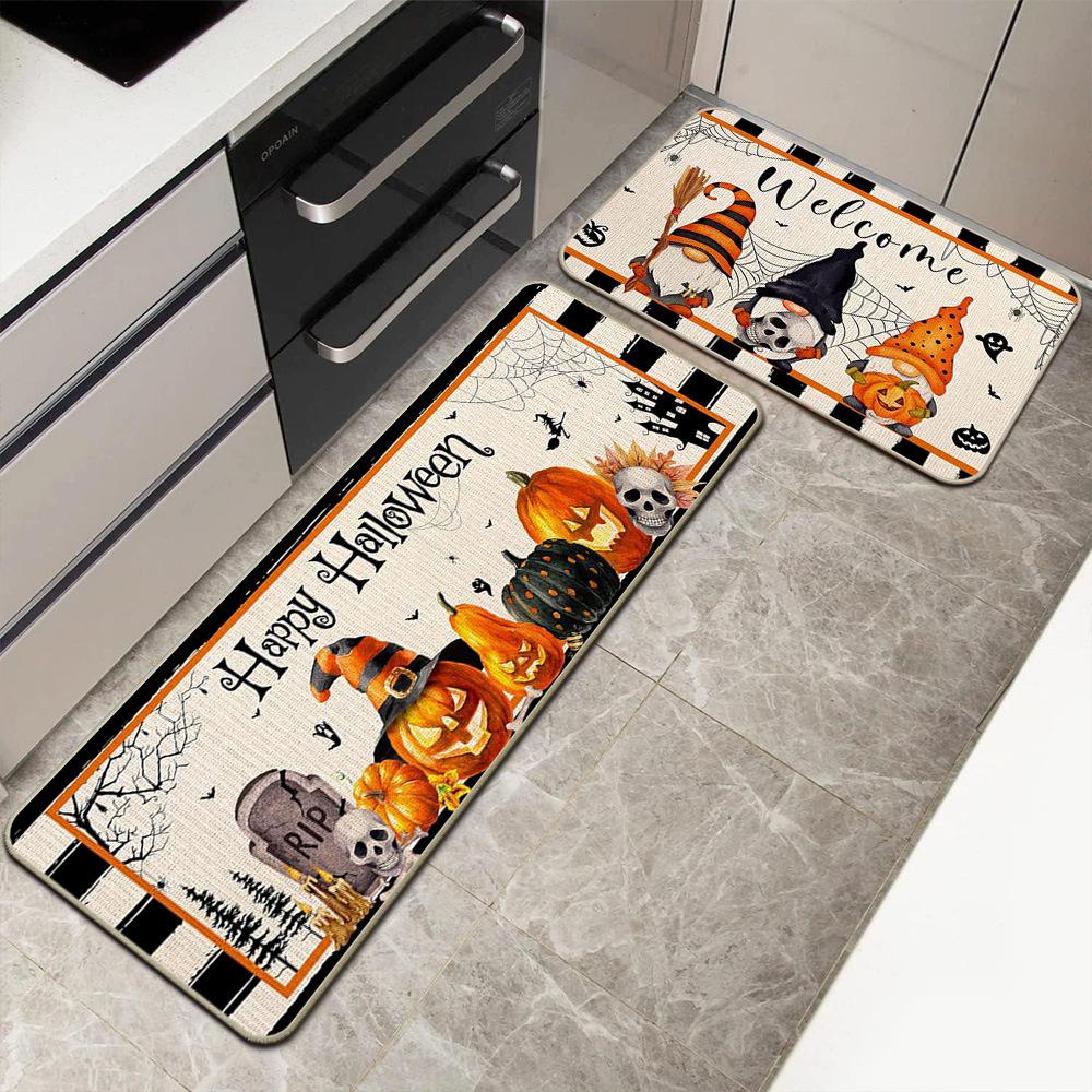 2pcs Thanksgiving Kitchen Floor MATS, Entrance Door Mats, Corridor Laundry Room Long Carpet, Home Decoration