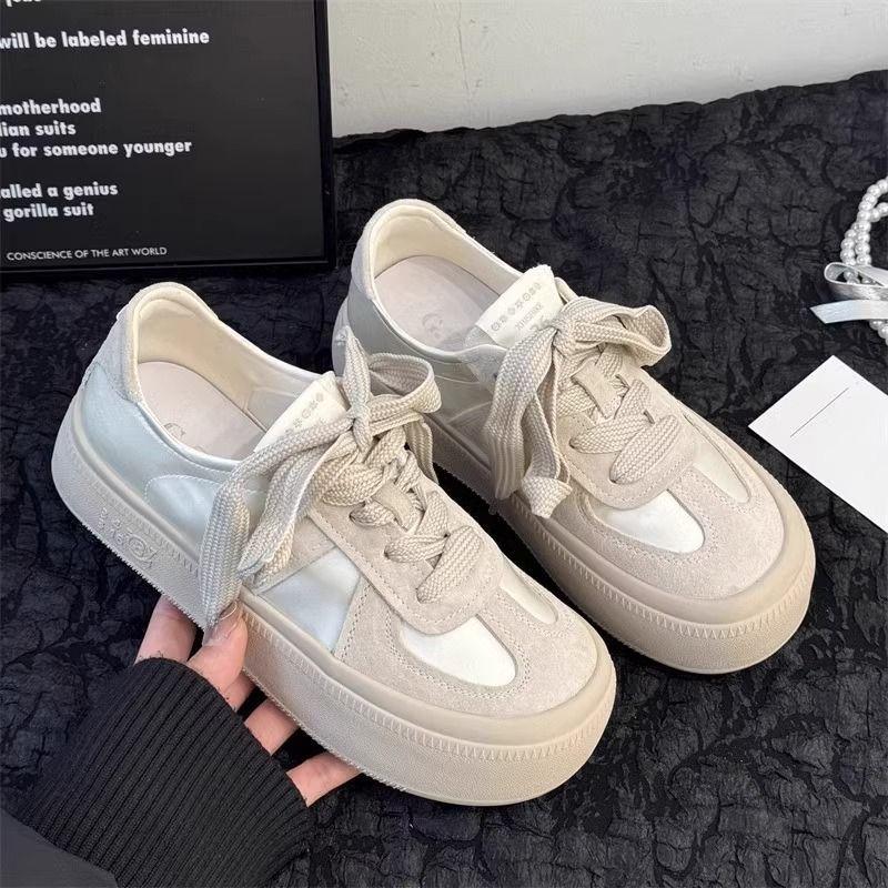 

Женские ретро туфли на толстой подошве с круглым носком, розовые атласные, дышащие и универсальные, летняя новинка, повседневные кеды для женщин 40