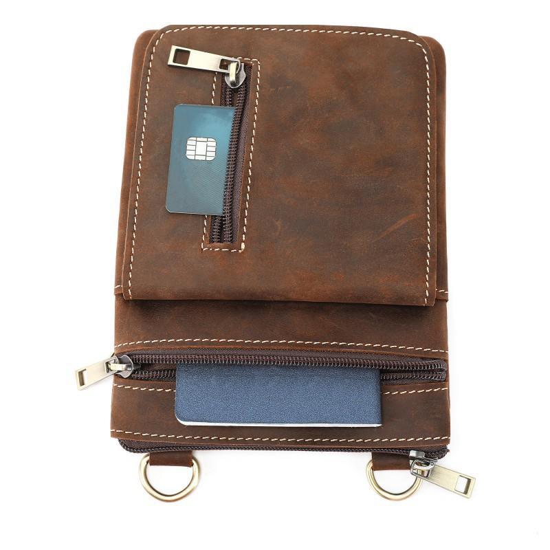 Hot Selling Crazy Horse Leather Men's Small Bag Retro Leisure High End Crossbody Wholesale