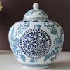 European Style Hand-Painted Ceramic Storage Jar for Living Room Décor