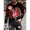 Animal Print Men's Long Sleeve T-shirt Spring And Autumn Men's Daily Casual Top 3D Wolf Print Men's Fashion Long Sleeve T-shirt
