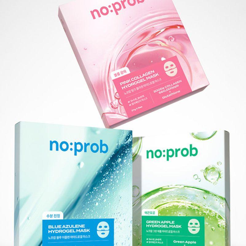 noprob [10 sheets/NEW] Noprob Hydrogel Mask 3 types Green Apple(5 sheets) + Blue Azulen(5 sheets)