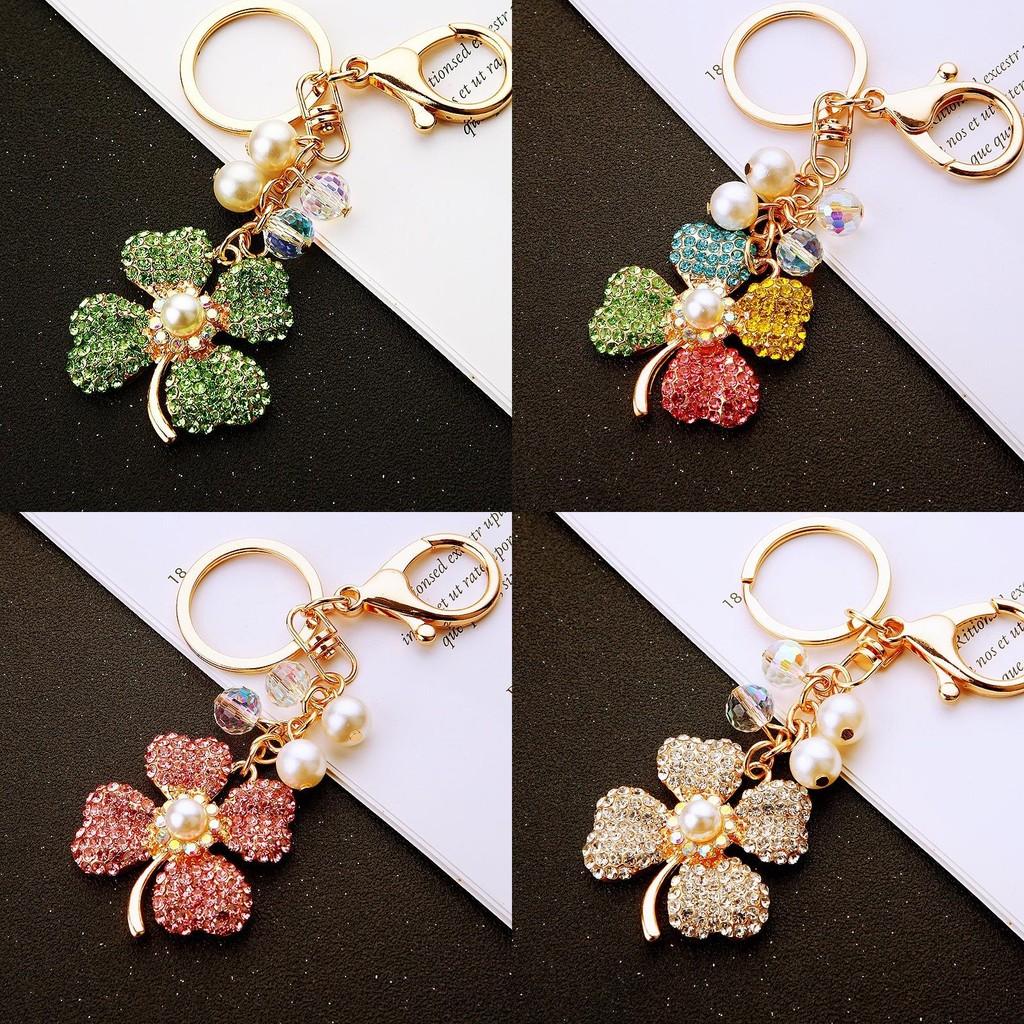 Clover Four Leaves Keychain Bag Decoration Fashion Cars Metal Pendant Gifts
