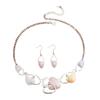 European & American Retro Style Luxury Necklace and Earring Set with Irregular Design Clavicle Chain