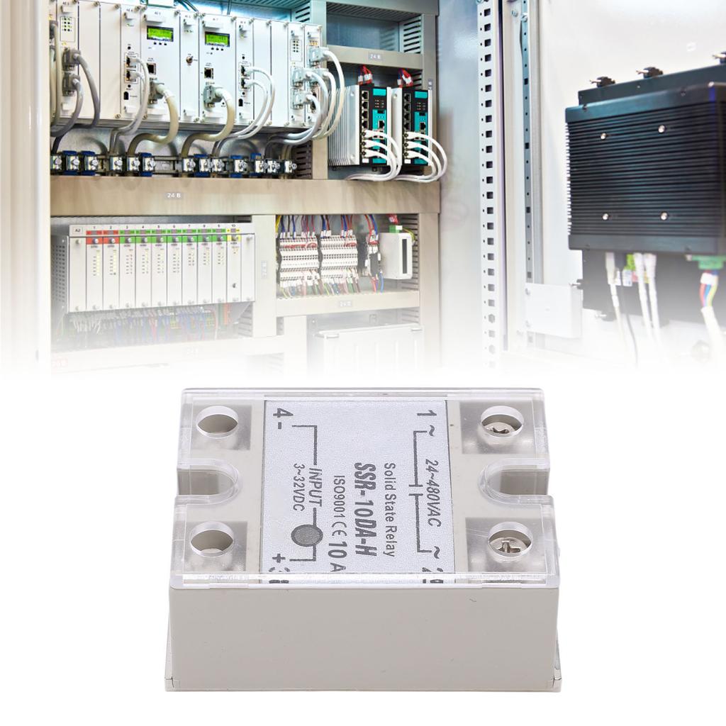 10A Einphasen-Halbleiterrelais SSR-Relaismodul für Steuerungssystem 3-32 VDC 24-480 VAC