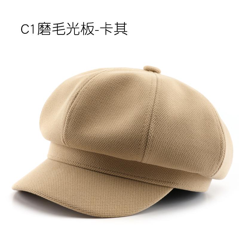 Hat autumn and winter polished solid color light board painter hat outdoor travel warmth sunscreen sunshade octagonal hat