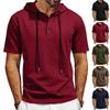 Mens Oversized Loose Fit Hooded Henley Sleeveless Top Sport Casual Vest