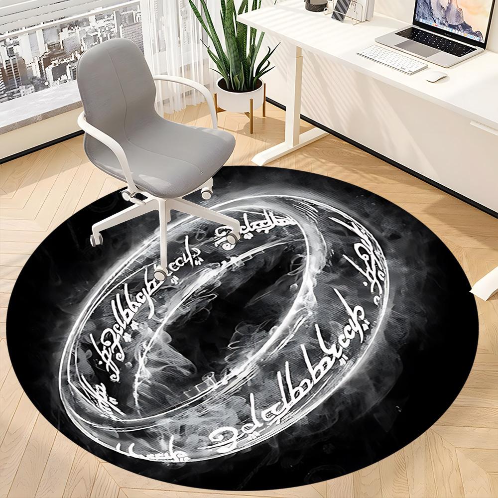 1PC One Ring Office Round Rug, Non-slip, Soft and Durable Office Rug for Interior Decoration, Perfect for Office, Beautiful Decoration