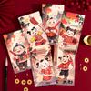 6pcs Chinese Style New Year Red Envelopes Cartoon Gifts Packing Bags  Spring Festival Supplies