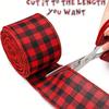 180in Red and Black Buffalo Plaid Burlap Ribbon, Christmas Ribbon Red and Black Plaid Christmas Wrapping Crafts Ribbon for Gift Wrapping Supplies