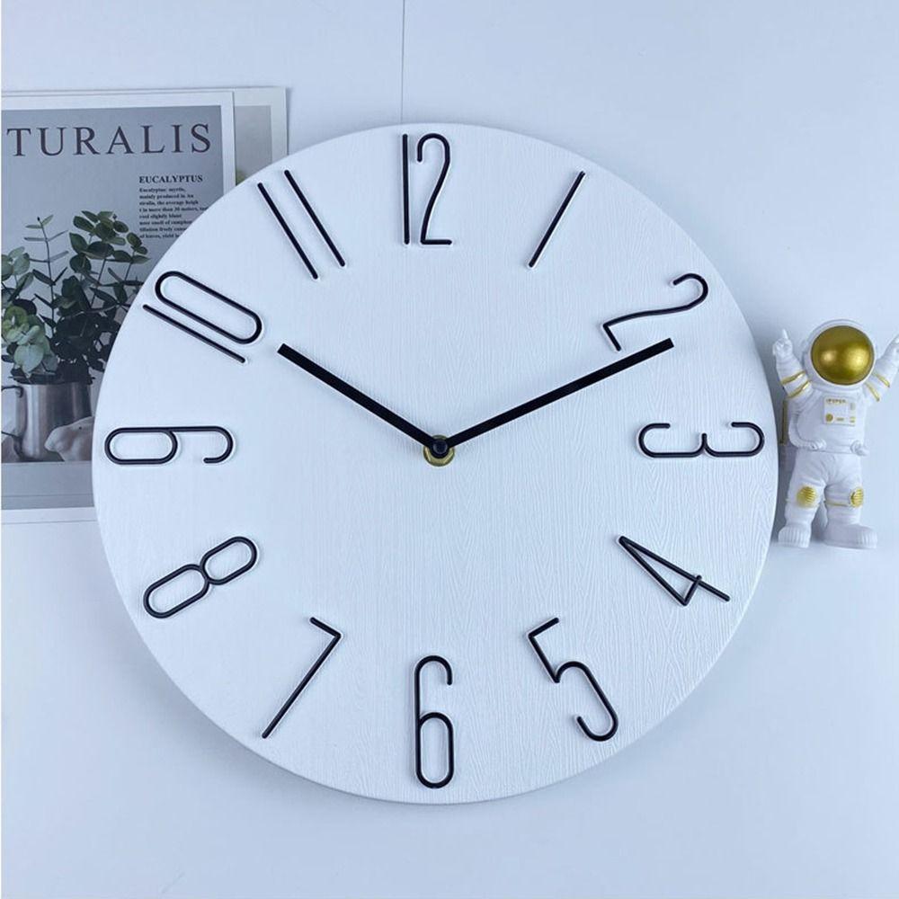 Quarzuhrwerk Holzmaserung Uhr 12 Zoll Dekorative Wanduhr Elegante Wanduhr Büro