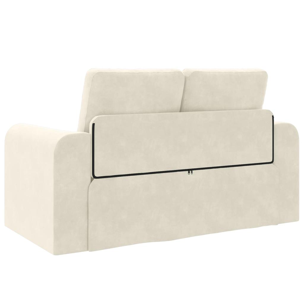 Cream Sleeper Sofa 148 X 71 X 83 Cm Velvet