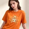 100 Cotton Unisex Round Neck T Shirt Cute Hand Drawn Monkey Hold Cup With Yellow Stars Print Short Sleeve Loose Casual Tee