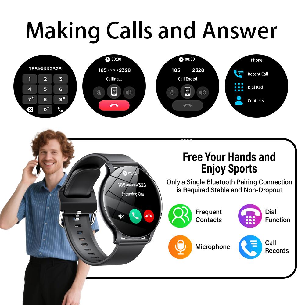 LXASFIT Novo Smartwatch Monitor de Frequência Cardíaca Sono Saúde Bluetooth Chamada Relógio Inteligente Esportivo Feminino para Android IOS