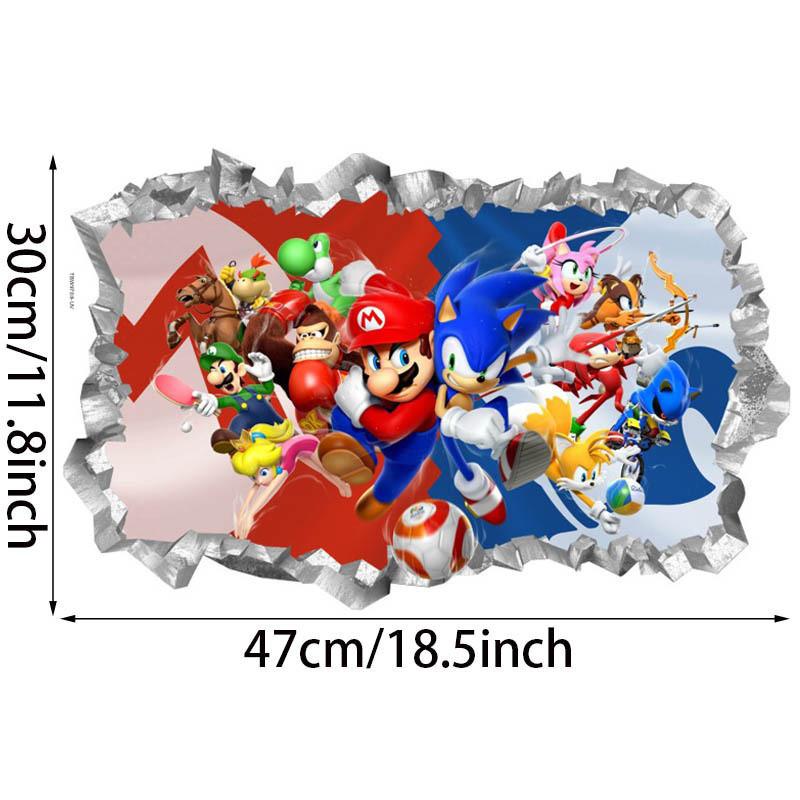 

Super Mario Bros Sonic The Hedgehog Cartoon Pvc Wall Sticker With Selfadhesive Decor For Kids Room And Bedroom