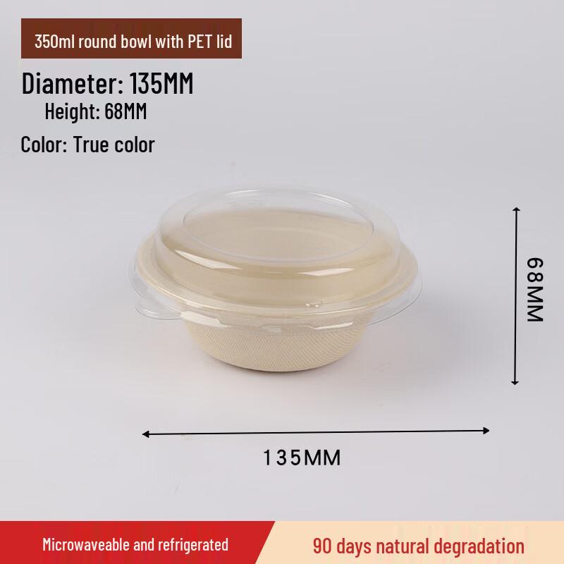 OLOEY Disposable Sugarcane Pulp Bowls with Lids
