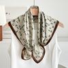 Chessboard Plaid 71CM Cotton and Linen Silk Scarf Small Square Scarf Women's Spring and Autumn Summer Thin Scarf Scarf Linen Headscarf Belt