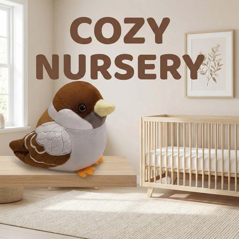 Realistic Soft Stuffed Bird Doll Cute Cartoon Simulation Sparrow Doll  Living Room Decor