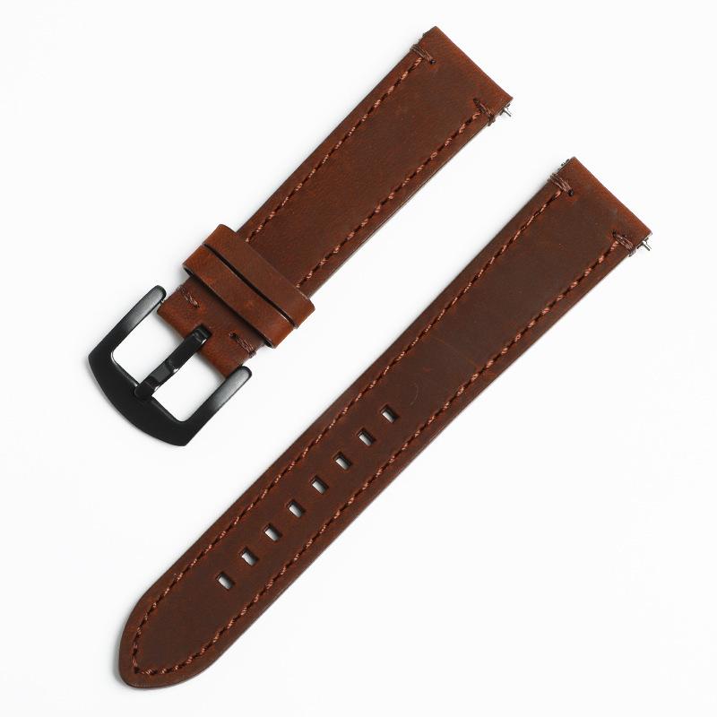 Retro Crazy Horse Leather Smart Strap 18mm20mm22mm First Layer Cowhide Real Cowhide Switch Quick Removal