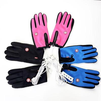 Guanti da ciclismo riscaldati elettricamente USB Sport all'aperto Alpinismo Touch screen Sottili Antiscivolo Caldi Dita intere