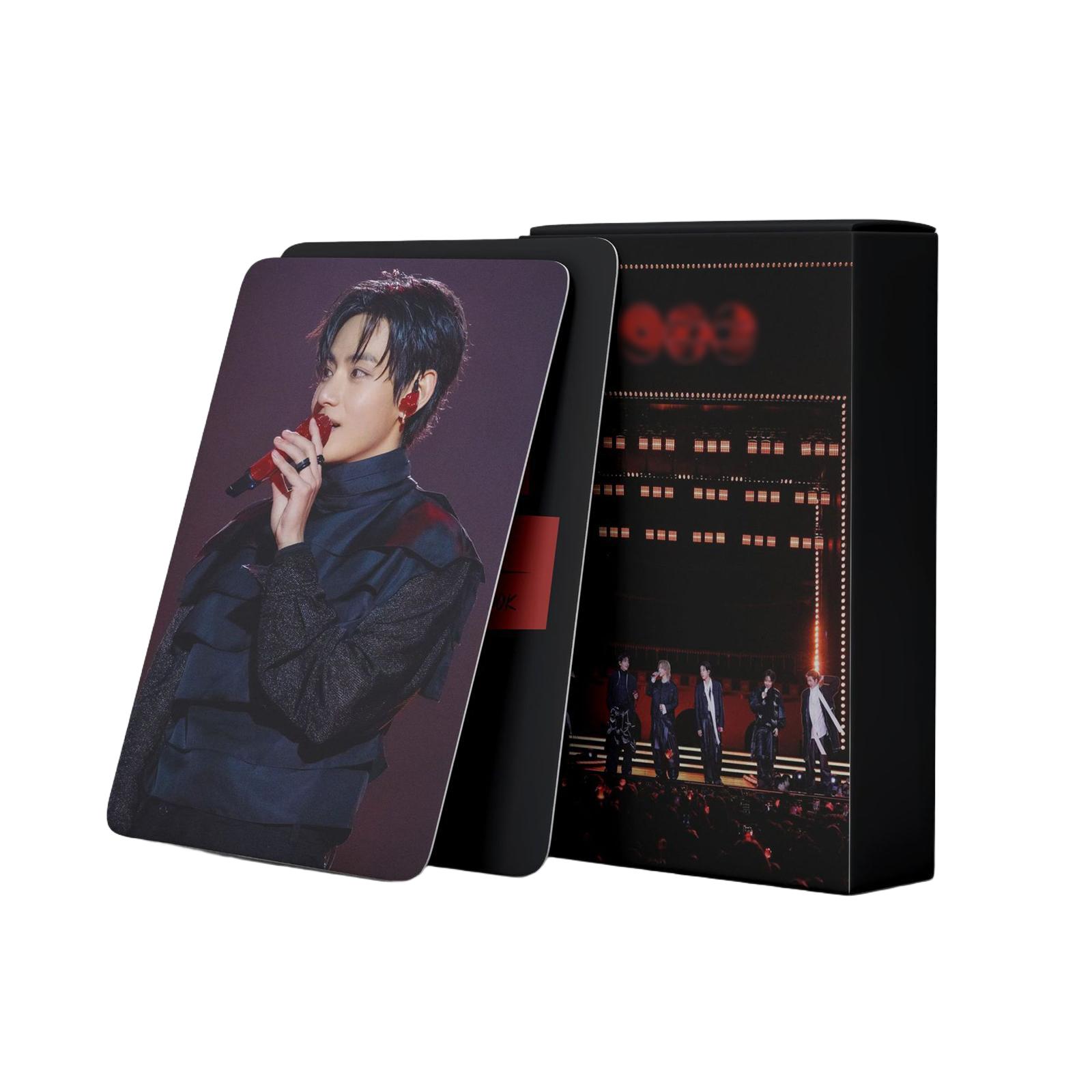 Set of 55 Laser Photocard Collection with Storage Box for Fans Durable PVC Material Rounded Corners Smooth Surface Lightweight Design