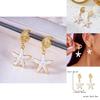 Ocean Theme Alloy Earrings With Starfish And Shell Motif For Women Vacation Fashion