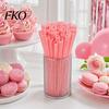 Comfortable Lip Straw Heart Shaped Straws, Food Safe PP Disposable Drinking Rounded Pink Gradient Design Sip Straws for Cocktail, Birthday Party Love