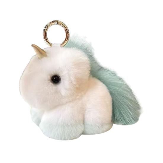 Keychain Pendant Imitation Mink Fur Horse Charm Soft Fabric Keyring Pendant Backpacks Handbags Accessories