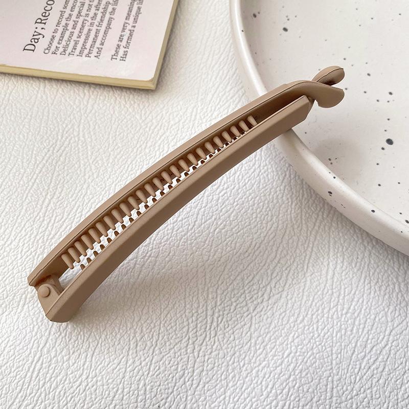 Women Elegant Matt Color Banana Claw Clips Matt Color Plastic Hair Barrettes Simple Solid Clips Ponytail Holder Accessories