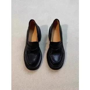 Kadın Deri Platform Loafer'lar Moda Slip on Kalın Ayakkabılar Retro Stil Kadın Ofis Pompaları Mokasenler Kadın Mary Jane Ayakkabılar