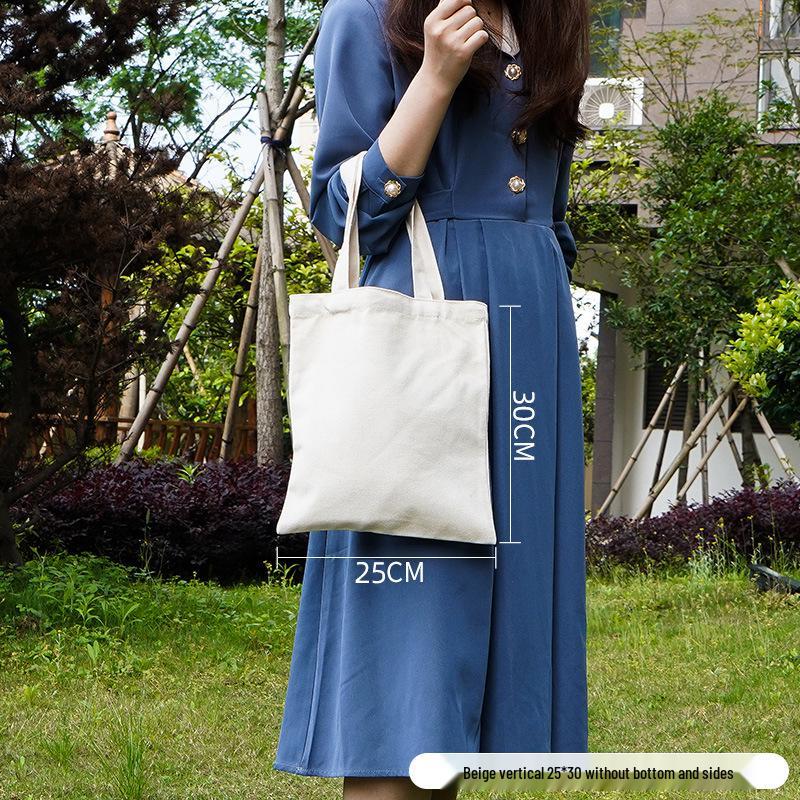 Customizable White Canvas Tote Bag with High-End Feel