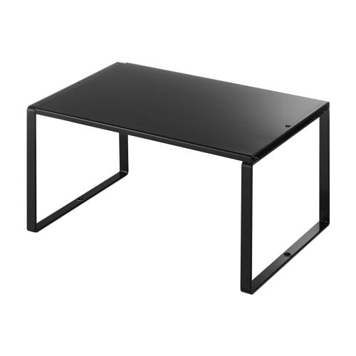 Yamazaki Tower Extendable Storage Shelf, Black, Approx. W36.5-60 x D23 x H18cm, Under-Sink Storage, Kitchen Rack, Model 3866