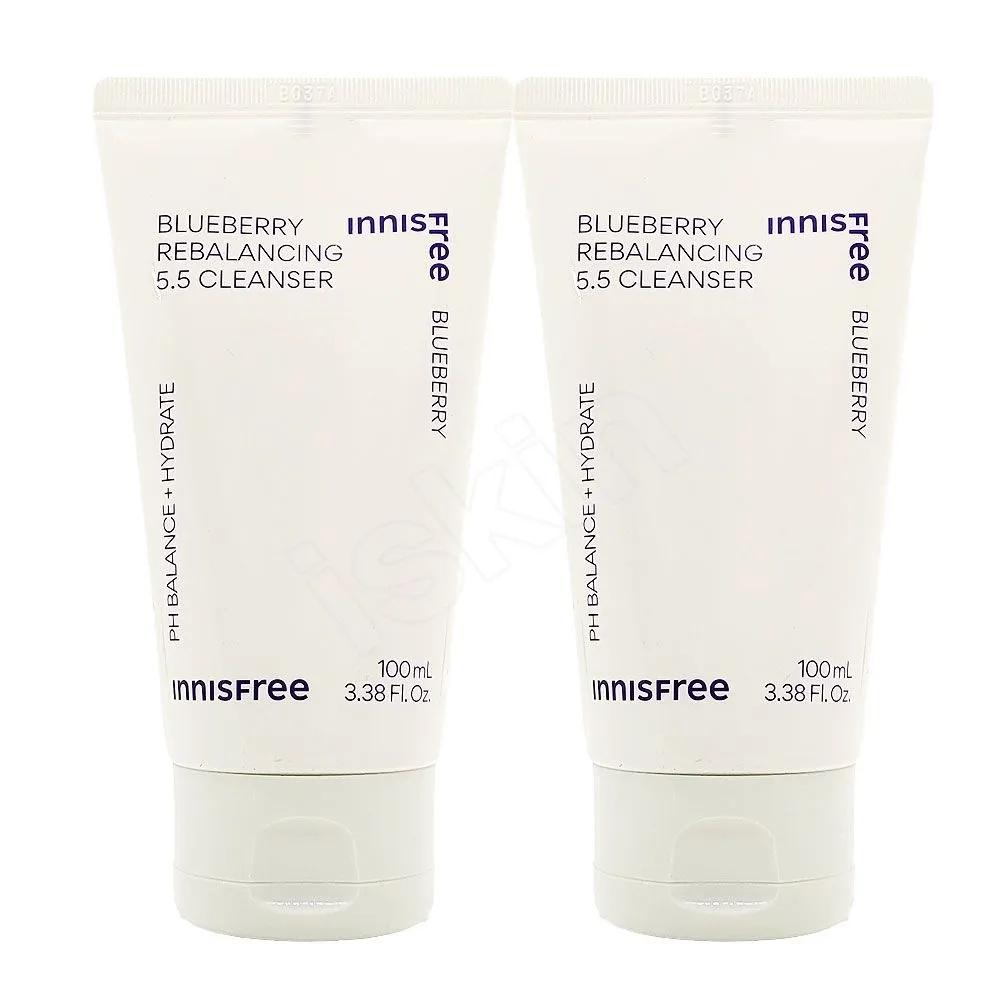 Innisfree Blueberry Rebalancing 5.5 Cleanser Foam 100ml (1+1) 2 Pieces