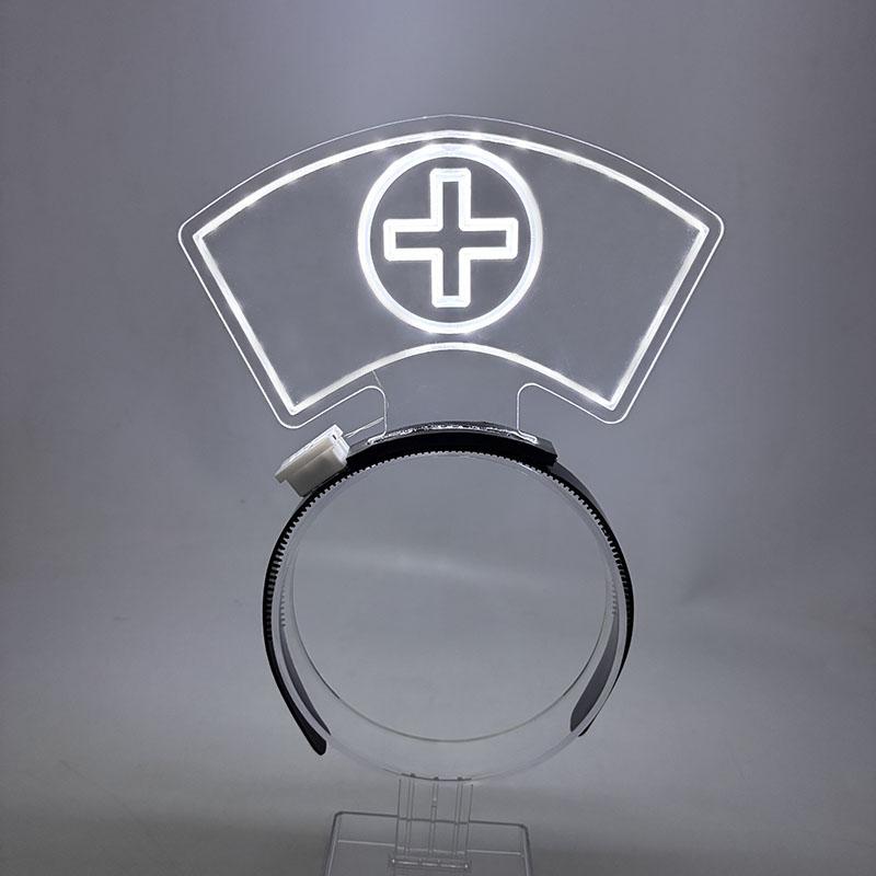 New Acrylic Neon Light Rabbit Ear Headband LED Glowing Bunny Hairband For Girl Bar Birthday Party Supplies Head Accessories