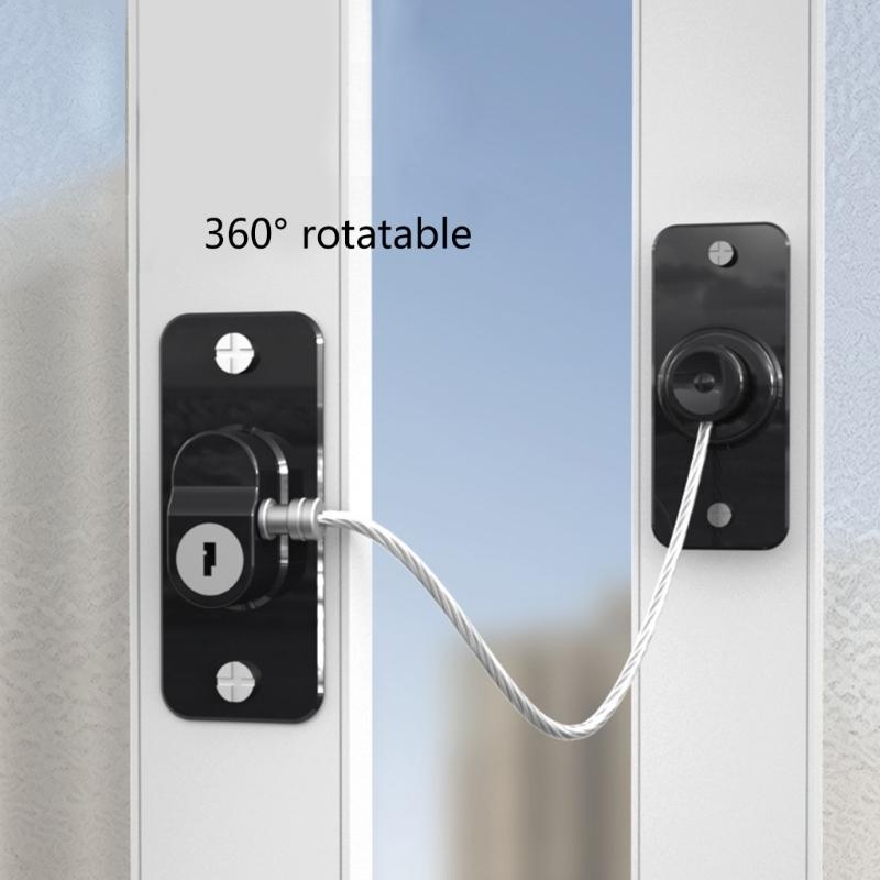 360 Degree Fridge Lock Refrigerator Locks No Drilling with Buttons Safety Lock Child Lock for Windows Fridge & Cabinets