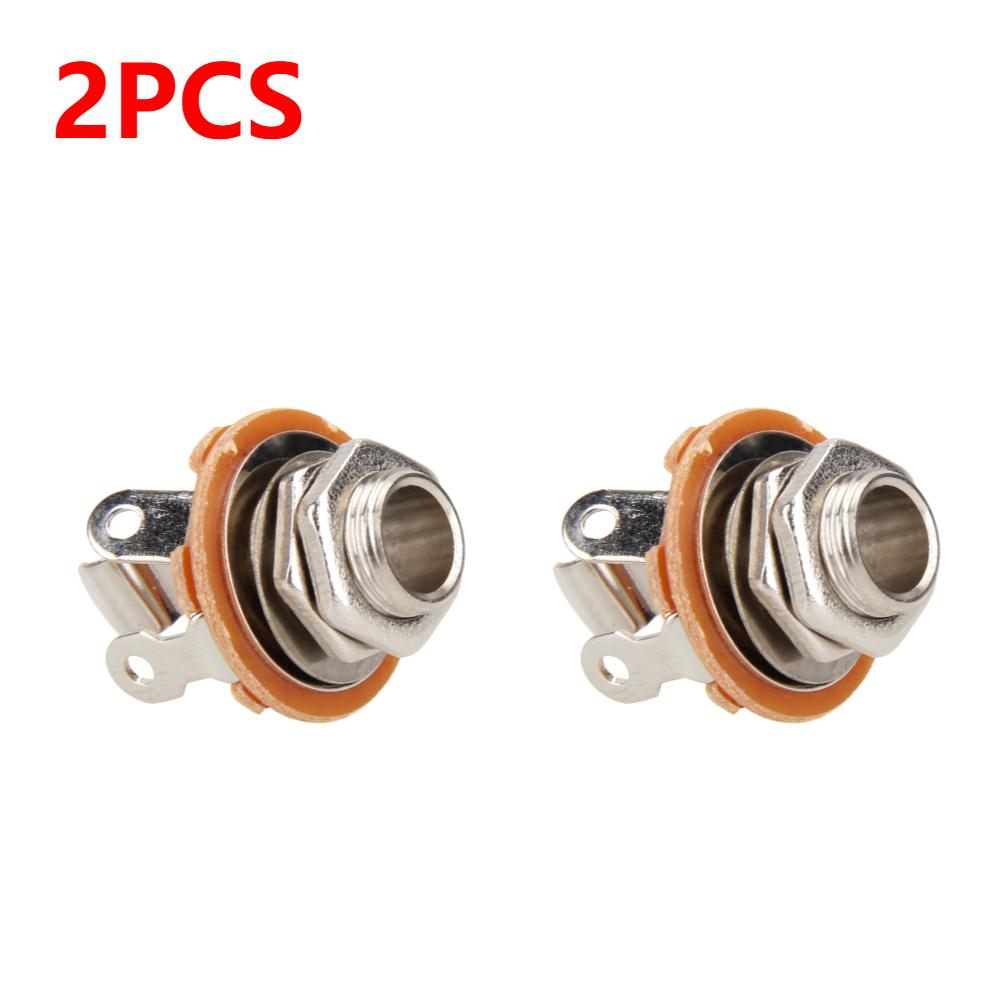 1-10Pcs Electric Guitar Input Jack For All Electric Guitar & Bass Guitar 1/4 Inch 2-Conductor Mono Jack Socket Nut & Washer